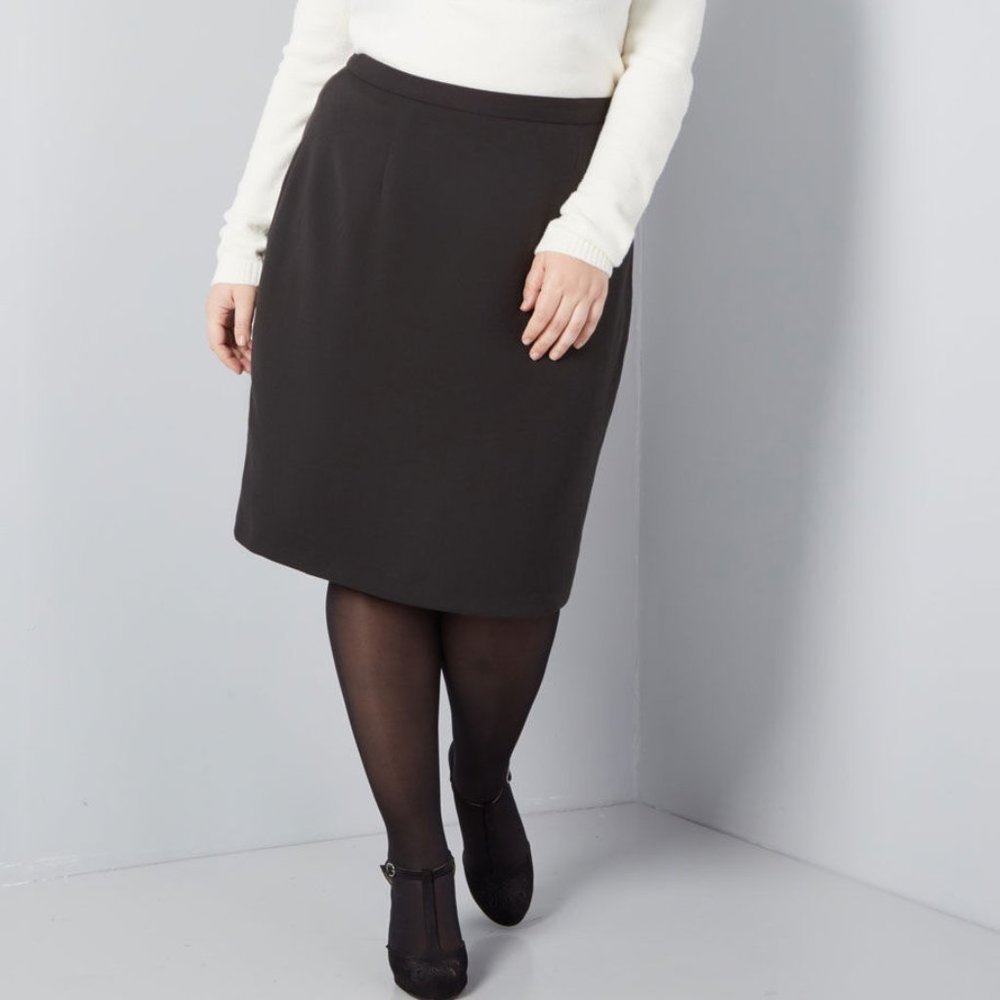 ModCloth Pencil Skirt black All Together NWOT 2X work professional timeless